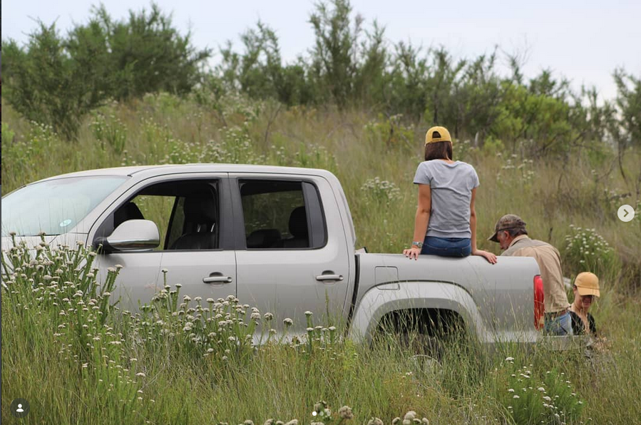 Exploring the countryside by pickup truck